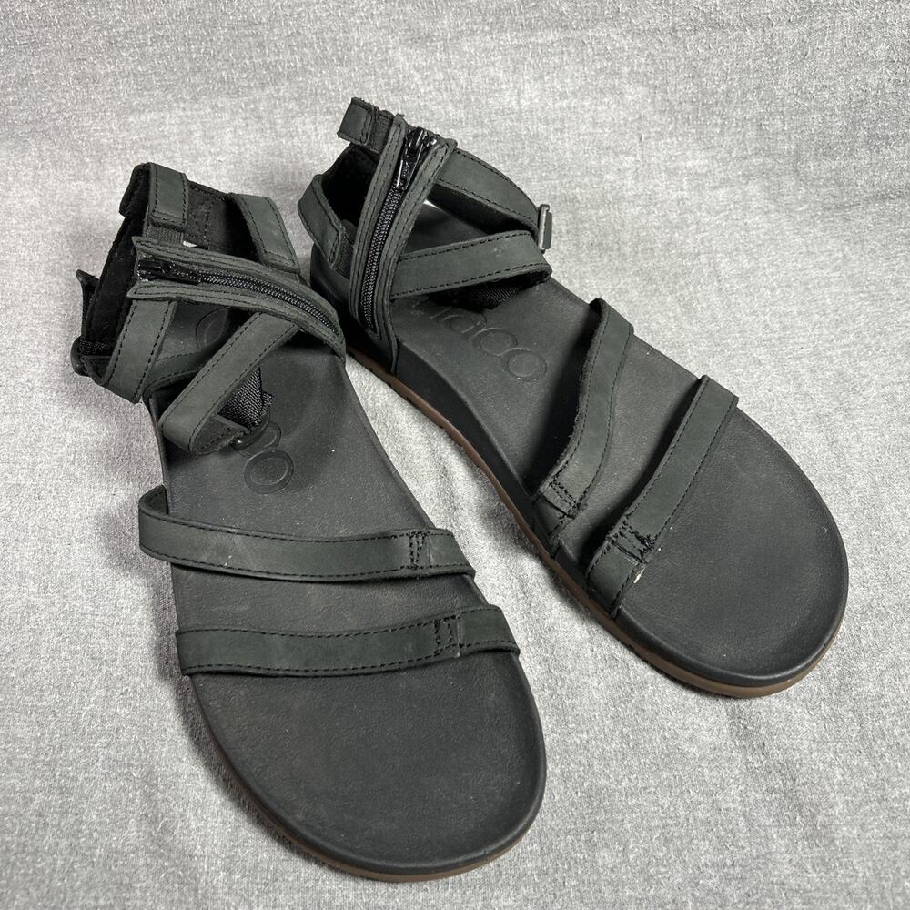 Chacos Sandal Women’s Size 11 Black Leather Lowdown Strappy High Flat - Picture 2 of 9